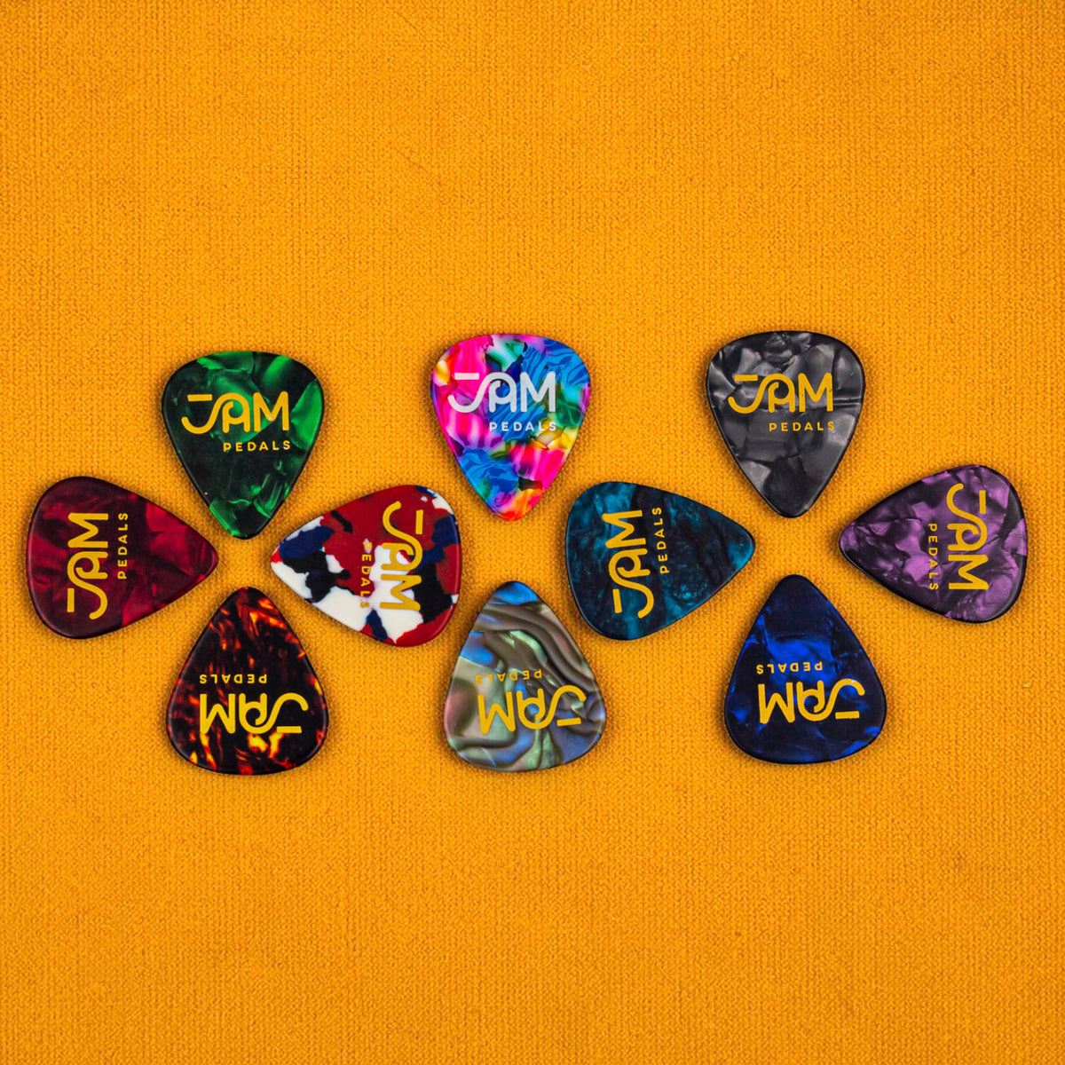 10 x JAM guitar picks in pouch