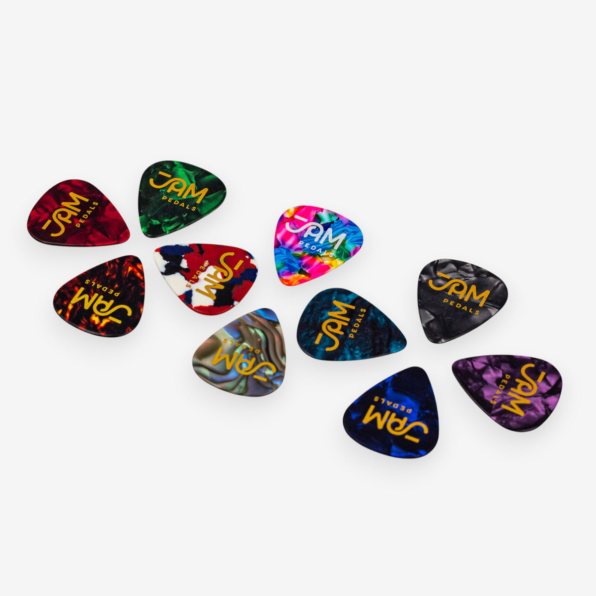 10 x JAM guitar picks in pouch