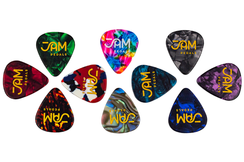 10 x JAM guitar picks in pouch